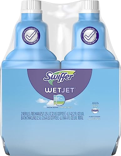 Swiffer WetJet Floor and Hardwood Multi-Surface Cleaner Solution Refills, Open Window Fresh Scent, 1.25L (Pack of 2) - Image 1