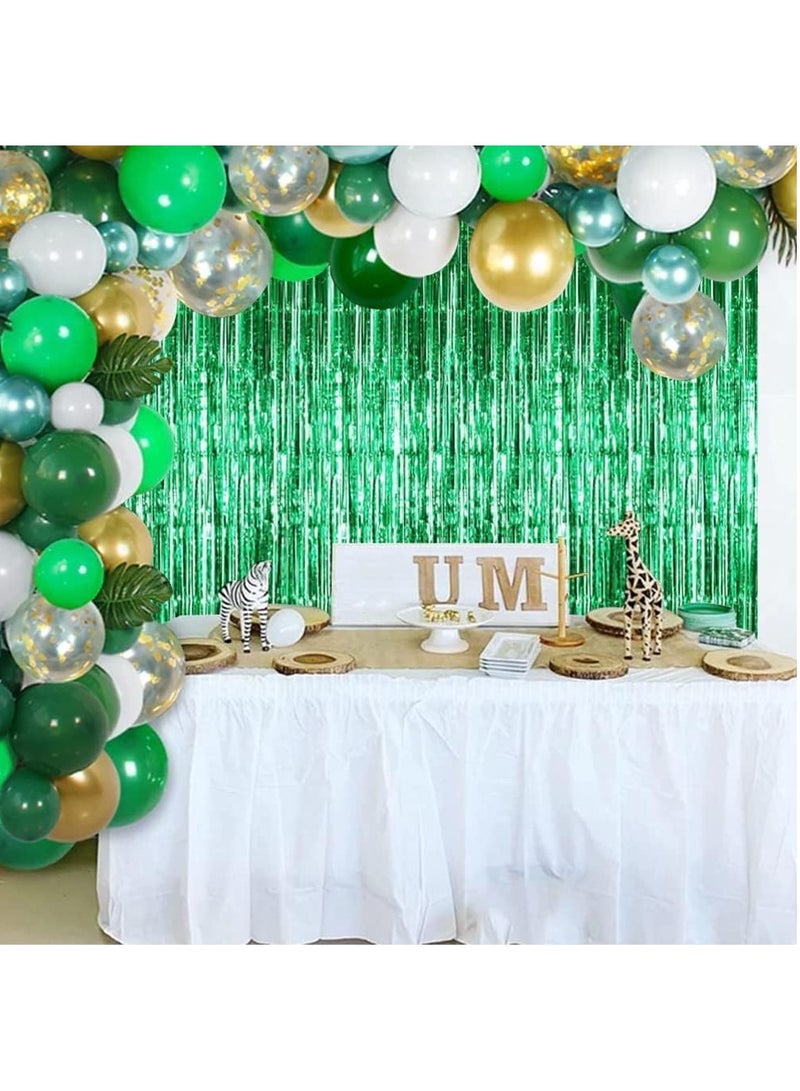 مارك ستارة فويل خضراء | 1 × 2 متر خلفية حفلات من الزينة المعدنية للهالوين، وحفلات استقبال المولود الجديد، وحفلات الزفاف، والعيد، والتخرج، وديكورات حفلات أعياد الميلاد [عبوة من قطعتين] - Image 3