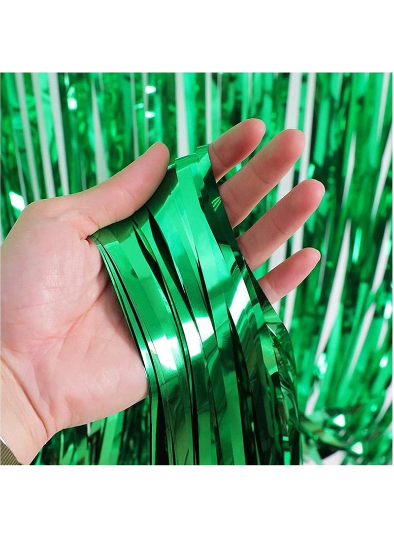 مارك ستارة فويل خضراء | 1 × 2 متر خلفية حفلات من الزينة المعدنية للهالوين، وحفلات استقبال المولود الجديد، وحفلات الزفاف، والعيد، والتخرج، وديكورات حفلات أعياد الميلاد [عبوة من قطعتين] - Image 5