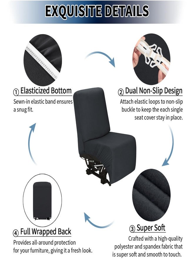 PureFit Additional Seat Cover for Reclining Couch Covers, Super Stretch Recliner Covers for Large Recliner, Reclining Sofa Slipcovers Furniture Protector for Kids Pets with Elastic Bottom, Dark Gray - Image 5