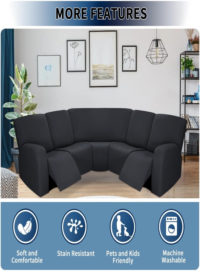 PureFit Additional Seat Cover for Reclining Couch Covers, Super Stretch Recliner Covers for Large Recliner, Reclining Sofa Slipcovers Furniture Protector for Kids Pets with Elastic Bottom, Dark Gray - Image 3