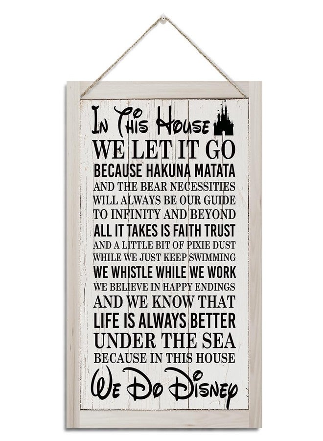 XQLSR In This House Sign, Farmhouse Wood Sign, Rustic Hanging Wood Plaque Sign, farmhouse Home Decor, Room Decoration, House Door Sign, Wall Decor, Decorative Wooden Wall Sign - Image 1