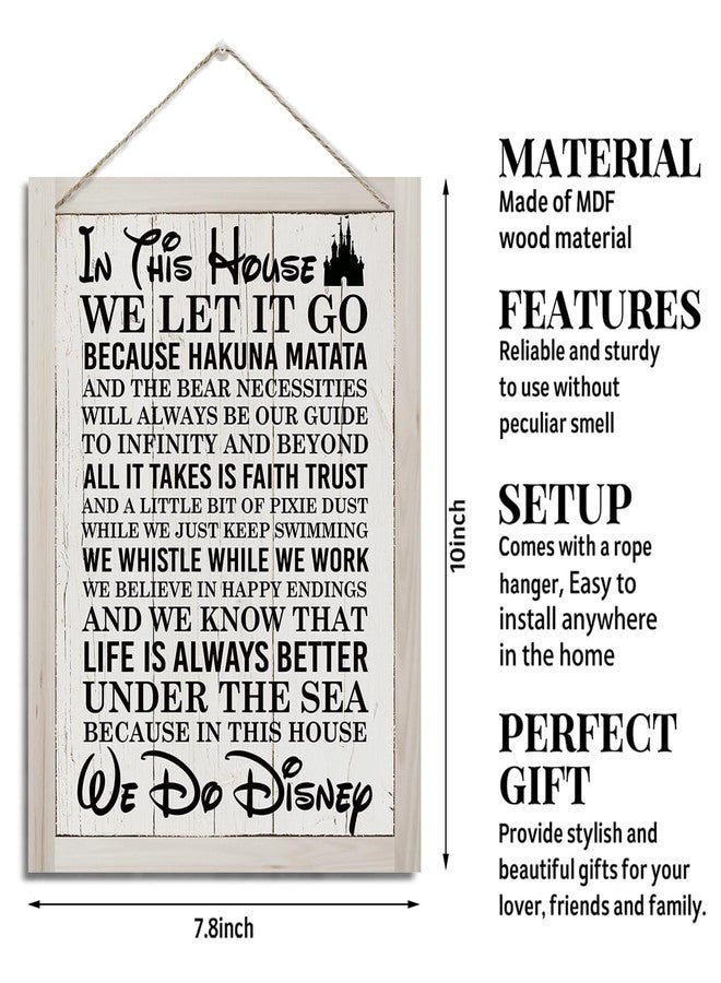 XQLSR In This House Sign, Farmhouse Wood Sign, Rustic Hanging Wood Plaque Sign, farmhouse Home Decor, Room Decoration, House Door Sign, Wall Decor, Decorative Wooden Wall Sign - Image 2
