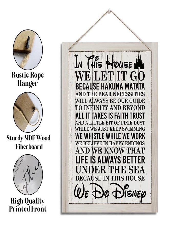 XQLSR In This House Sign, Farmhouse Wood Sign, Rustic Hanging Wood Plaque Sign, farmhouse Home Decor, Room Decoration, House Door Sign, Wall Decor, Decorative Wooden Wall Sign - Image 3