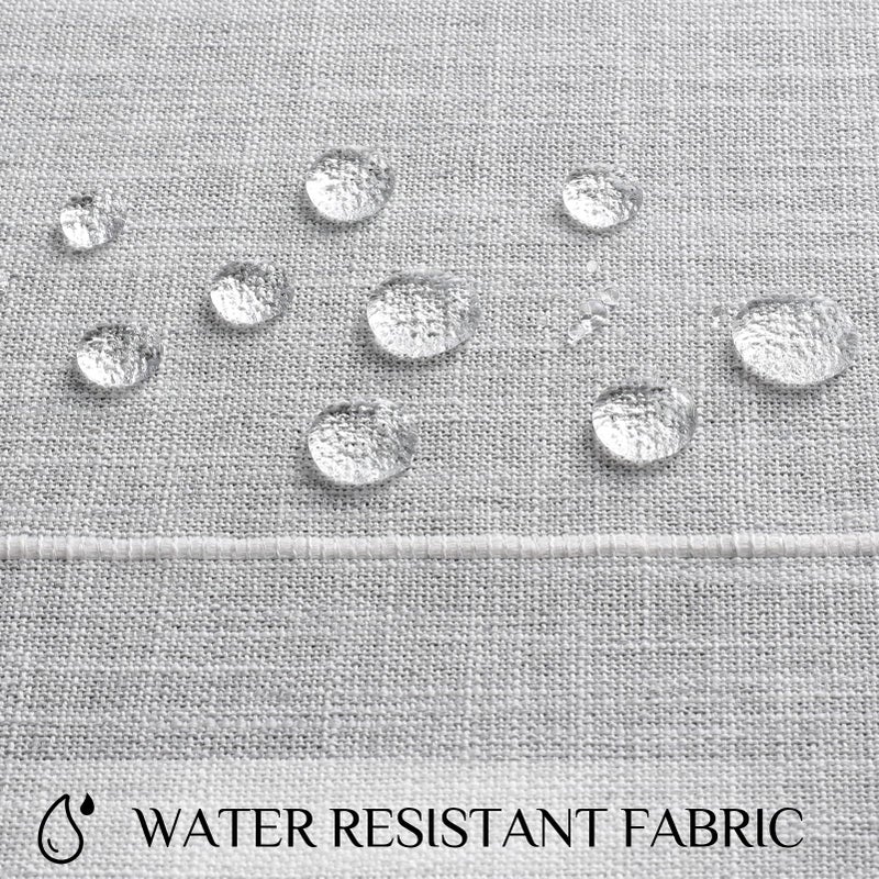 Softalker Linen Tablecloth Rectangle, Outdoor Waterproof Burlap Cotton Farmhouse Table Cloths with Tassel, Heavy Weight Wrinkle Free Table Cover for Dining, Party, Rustic - 55 x 70 Inch, Grey Plaid - Image 3