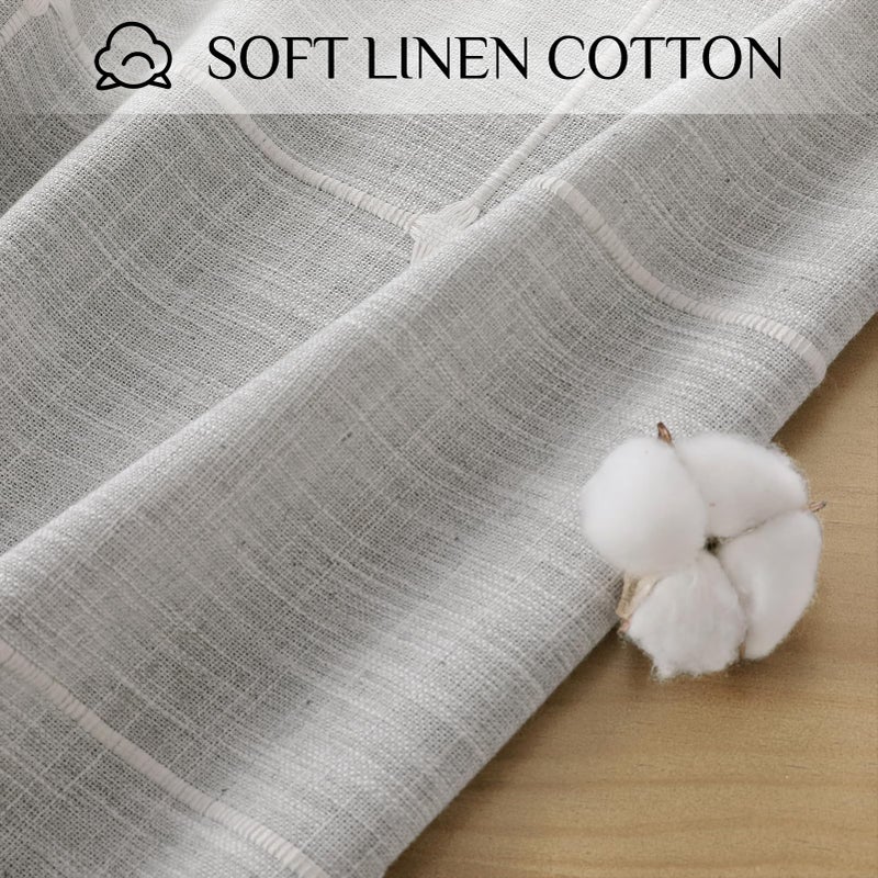 Softalker Linen Tablecloth Rectangle, Outdoor Waterproof Burlap Cotton Farmhouse Table Cloths with Tassel, Heavy Weight Wrinkle Free Table Cover for Dining, Party, Rustic - 55 x 70 Inch, Grey Plaid - Image 5