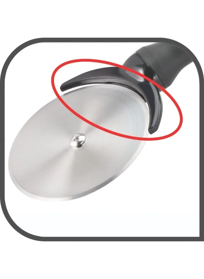 Tefal TEFAL Comfort Pizza Cutter | Kitchen Tool | High-Heat Resistance | Scratch-Free for Cookware | Dishwasher-Safe | Ergonomic Design | Black | Stainless Steel | 2 Years Warranty Silver/Black 26x11x3cm