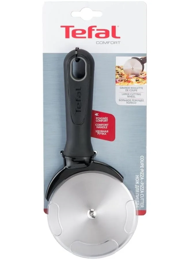 Tefal TEFAL Comfort Pizza Cutter | Kitchen Tool | High-Heat Resistance | Scratch-Free for Cookware | Dishwasher-Safe | Ergonomic Design | Black | Stainless Steel | 2 Years Warranty Silver/Black 26x11x3cm