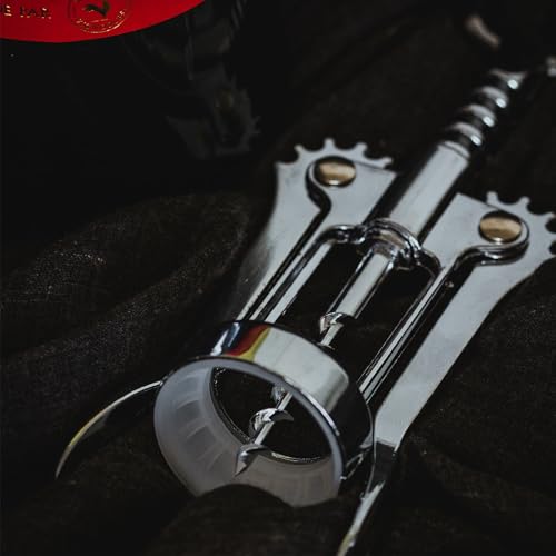 Barcraft KitchenCraft Premium Chrome Wing Corkscrew – Double Handled Wine Opener with Steel Worm, Easy Lever Mechanism for Effortless Cork Removal - Image 4