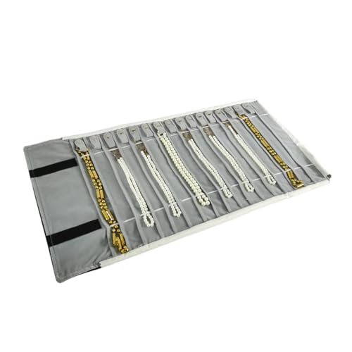 SCIKHEFT Portable Jewelry Roll Untangled Secure Necklace Travel Storage Bag Displays Holder 16 Chain (Black and Gray) - Image 5