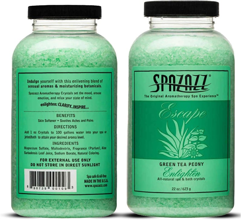 Spazazz Escape 22oz Green Tea Peony Spa and Bath Crystals - Image 2