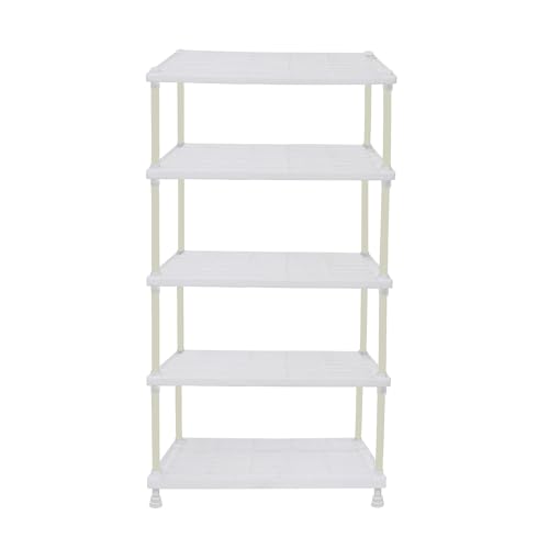 RAXON WORLD 5 Tier Tray Shelf Organizer, Multi-Purpose Storage Rack for Kitchen, Pantry and Home, Durable and Space Saving Shelving Unit (White) - Image 4