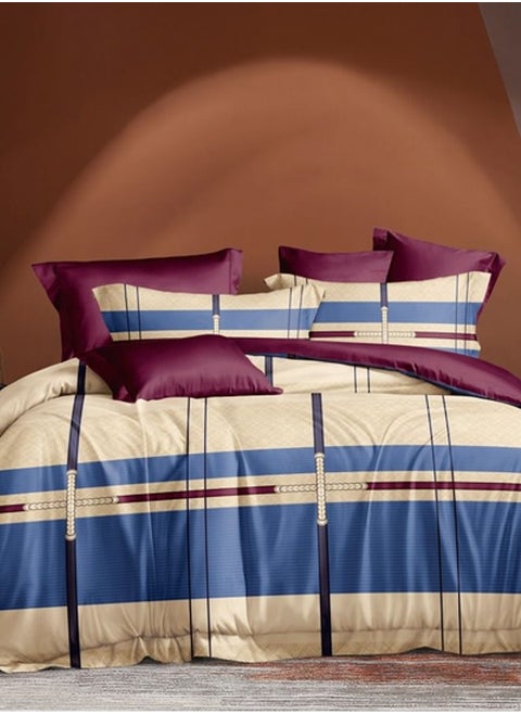 Luxurious And Comfortable Home Living Soft Cotton Bed Sheet Set - Multi Color Abstract Design with 3pc Bed sheet and 2 Pillow Covers - Lightweight & Durable - Luxury Feel Beautiful Pillow Covers