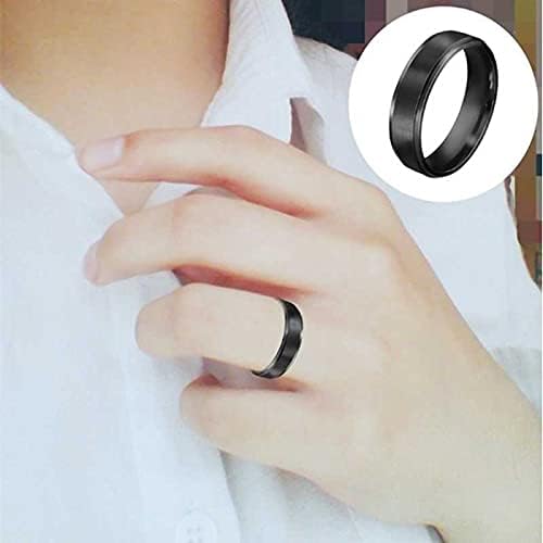 MEENAZ Titanium Stainless Steel Stylish adjustable size proposal Couple band thumb Silver Platinum gold combo Finger Ring for Men Mens gents unisex Boys Boyfriend MEN RINGS-AM08 (black, 18) - Image 4