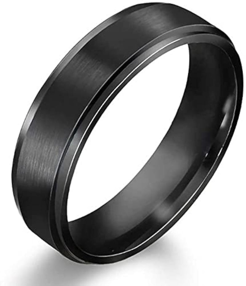 MEENAZ Titanium Stainless Steel Stylish adjustable size proposal Couple band thumb Silver Platinum gold combo Finger Ring for Men Mens gents unisex Boys Boyfriend MEN RINGS-AM08 (black, 18) - Image 1
