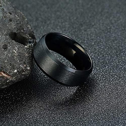 MEENAZ Titanium Stainless Steel Stylish adjustable size proposal Couple band thumb Silver Platinum gold combo Finger Ring for Men Mens gents unisex Boys Boyfriend MEN RINGS-AM08 (black, 18) - Image 5
