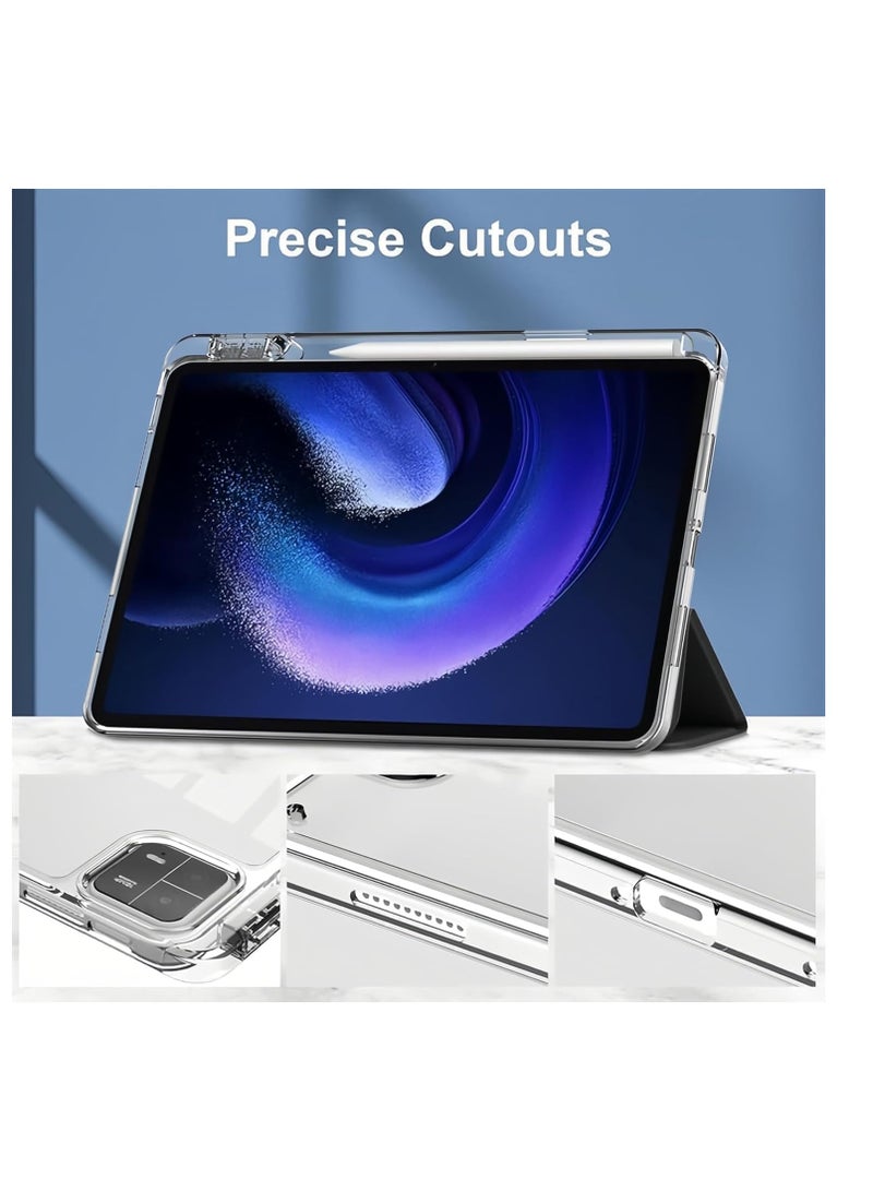 Compatible with Huawei MatePad Pro 12.2-inch 2025 Tablet Case TPU Slim Protective Case with Pencil Holder Auto Wake/Sleep Smart Transparent Hard Back Cover - Image 4