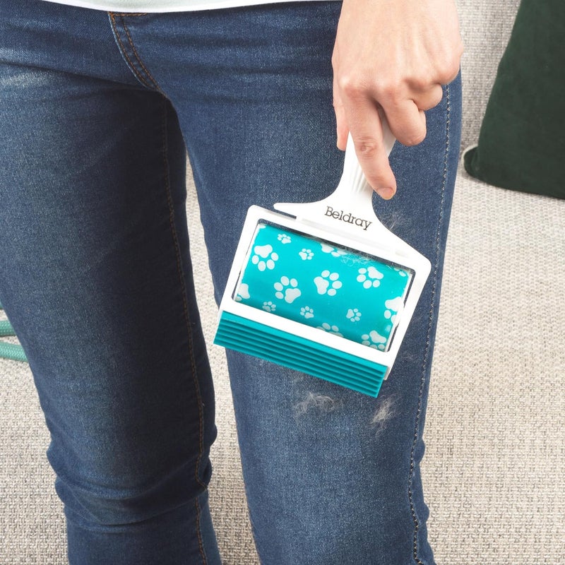 Beldray LA034221UFFEU7 Antibac Plus Gel Roller - Portable Sticky Pet Scraper Edge, Washable, Removes Lint, Fuzz, Dog and Cat Hair from Clothes/Upholstery, Blue Elegant practical multi-option build - Image 2