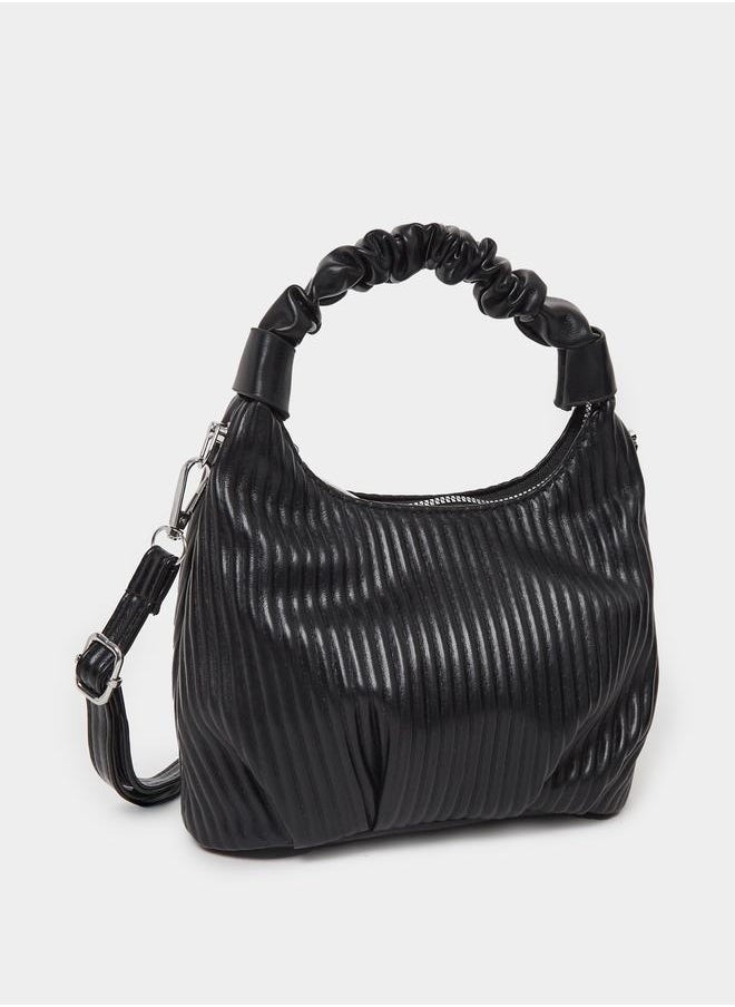 Styli Textured Mini Handbag with Detachable Strap  - Image 1