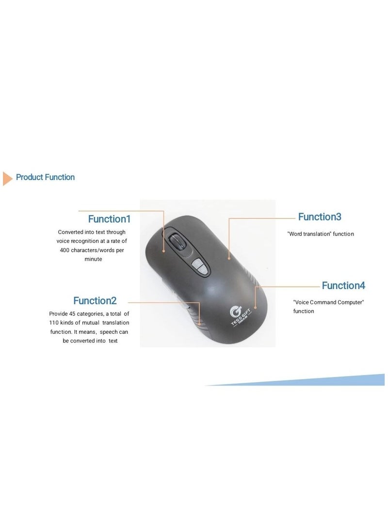 Other Manufacturer USB Wireless 2.4GHz AIl Voice Mouse using For computers voice recognition Black  - Image 3
