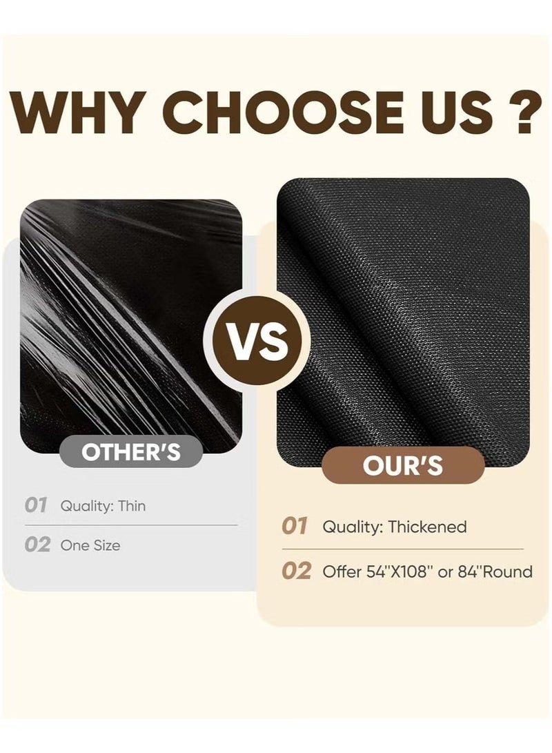 يا إلهي قماش طاولة للاستعمال مرة واحدة 137x274 قماش طاولة للحفلات ، مفارش طاولة بلاستيكية للطاولات المستطيلة ، غطاء طاولة زخرفي قوي ومقاوم للماء لتناول الطعام وحفلات الزفاف والأماكن الخارجية - Image 5