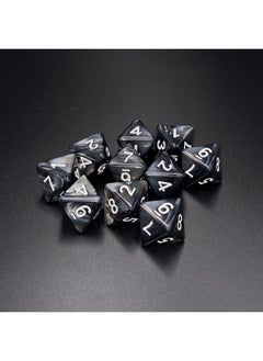 Marsrut 10 Pieces D8 Polyhedral Dice Set - 8 Sided Dice With Numbers | Ideal For Board Games, Classroom Activities, Party Table & Gaming Fun (Color: Black, Size: 1.6Cm/0.63In)  - Image 2