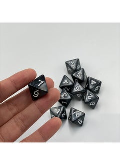 Marsrut 10 Pieces D8 Polyhedral Dice Set - 8 Sided Dice With Numbers | Ideal For Board Games, Classroom Activities, Party Table & Gaming Fun (Color: Black, Size: 1.6Cm/0.63In)  - Image 4