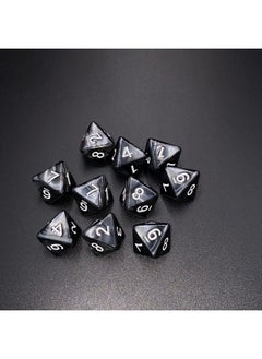 Marsrut 10 Pieces D8 Polyhedral Dice Set - 8 Sided Dice With Numbers | Ideal For Board Games, Classroom Activities, Party Table & Gaming Fun (Color: Black, Size: 1.6Cm/0.63In)  - Image 5