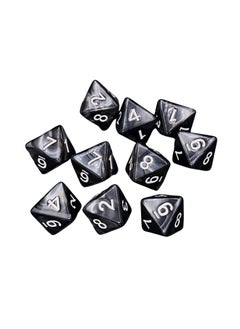 Marsrut 10 Pieces D8 Polyhedral Dice Set - 8 Sided Dice With Numbers | Ideal For Board Games, Classroom Activities, Party Table & Gaming Fun (Color: Black, Size: 1.6Cm/0.63In)  - Image 1