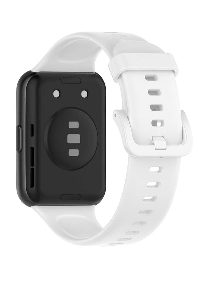 Generic Replacement Strap Compatible for Honor Band 8 Huawei Band 8 Silicone Waterproof Smart Watch Band (white)  - Image 2