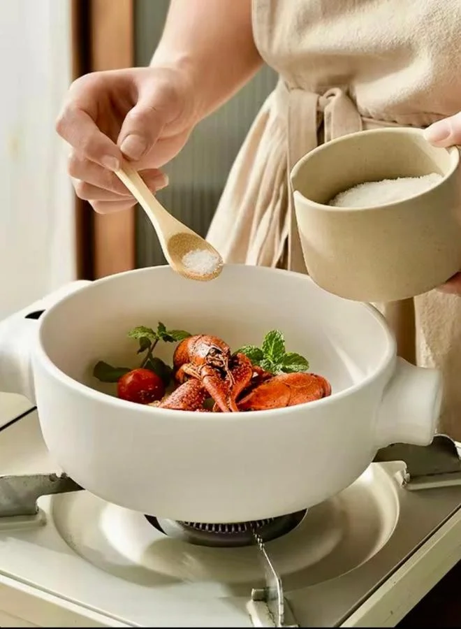QUESERA Set of 3 CERAMIC  Serving Bowls with Lids and A wooden tray and a spoon, Divided Serving Dishes Removable Snack Bowls for Appetizers, Chips, Fruits, Nuts, Candy, Condiments (Grey)
