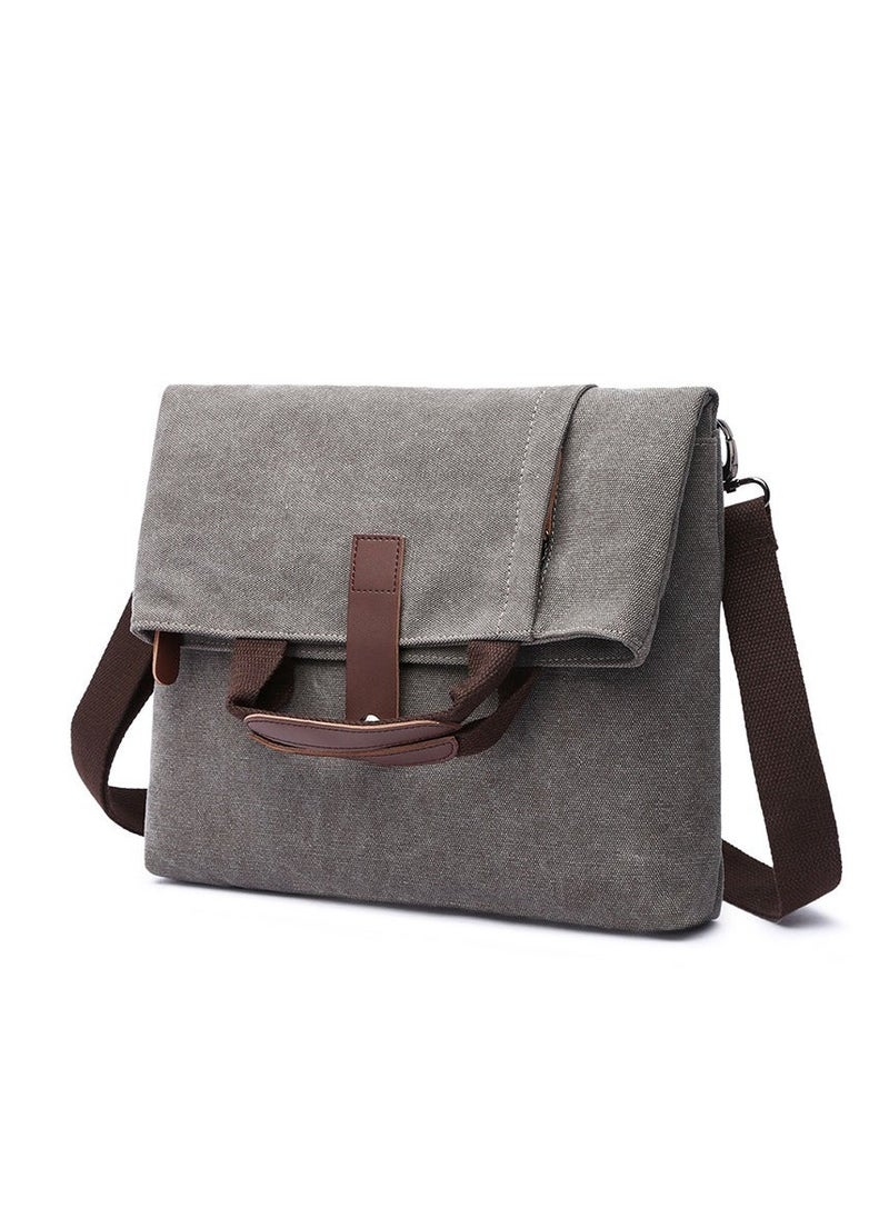FANDARE Canvas Shoulder Bags Retro Handbag Business Satchel Crossbody Messenger Bag for 12.9 Inch Laptop Men Women Travel Commuter Work Briefcase - Image 1