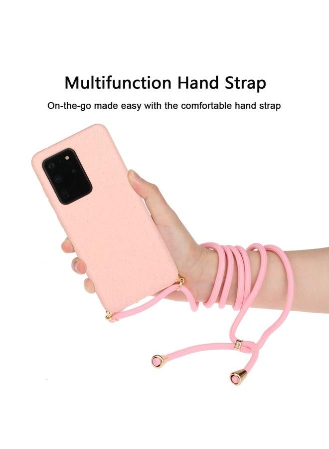 Zaboon Case For Galaxy S20 Ultra Wheat Straw Material + TPU Protective Case with Lanyard - Image 3