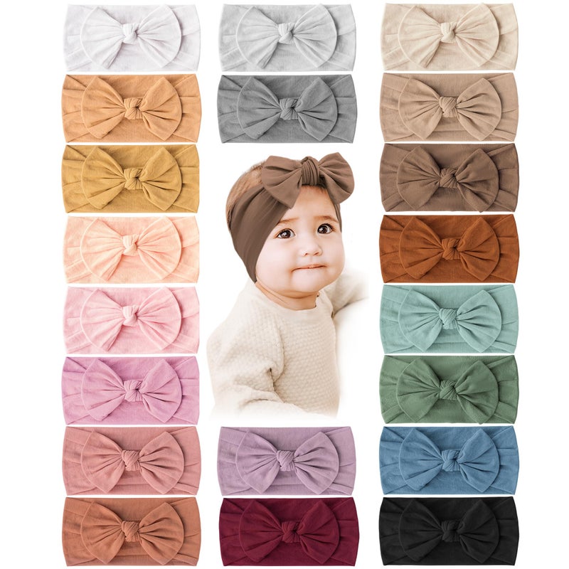 Prohouse 20PCS Baby Nylon Headbands Hairbands Hair Bow Elastics for Baby Girls Newborn Infant Toddlers Kids - Image 1