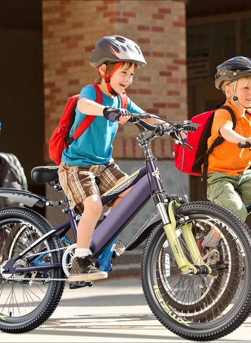 ملالا أطفال الدراجة 18/20/22 "إنش ماونتن" الدراجة لمدة 6-12 سنة فتيان وفتيات، دراجة فولاذية عالية الكربون خفيفة الوزن ودراجة جبلية مستقرة للشباب، بمقعد قابل للضبط ودورة فرامل مزدوجة - Image 3