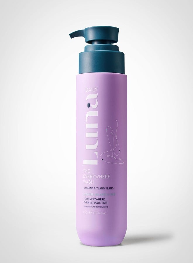 Luna Daily The Original Everywhere Wash | pH Balanced Body Wash for All Areas | Hydrating Gentle Daily Cleanser with Natural Coconut + Lactic Acid Prebiotics | Jasmine Ylang Ylang | 13.5 oz (400ml - Image 1