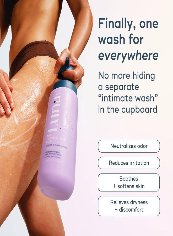 Luna Daily The Original Everywhere Wash | pH Balanced Body Wash for All Areas | Hydrating Gentle Daily Cleanser with Natural Coconut + Lactic Acid Prebiotics | Jasmine Ylang Ylang | 13.5 oz (400ml - Image 3