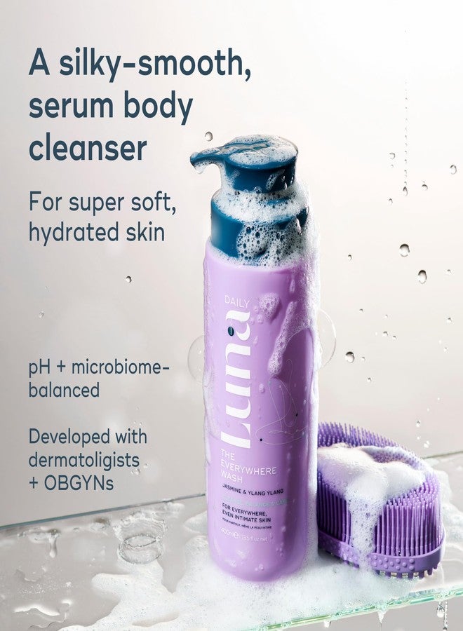 Luna Daily The Original Everywhere Wash | pH Balanced Body Wash for All Areas | Hydrating Gentle Daily Cleanser with Natural Coconut + Lactic Acid Prebiotics | Jasmine Ylang Ylang | 13.5 oz (400ml - Image 2