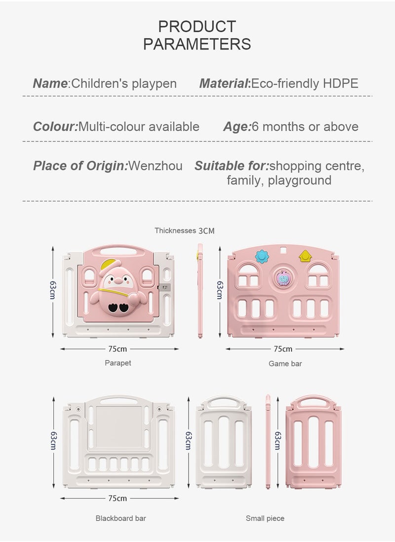 MaBaby 14-Panel Baby Play Yards with Lock Door & Anti-Slip Rubber Bases, Foldable Playpen for Babies and Toddlers, Adjustable Shape Baby Fence, Safety Play Yard with Gate  - Image 4