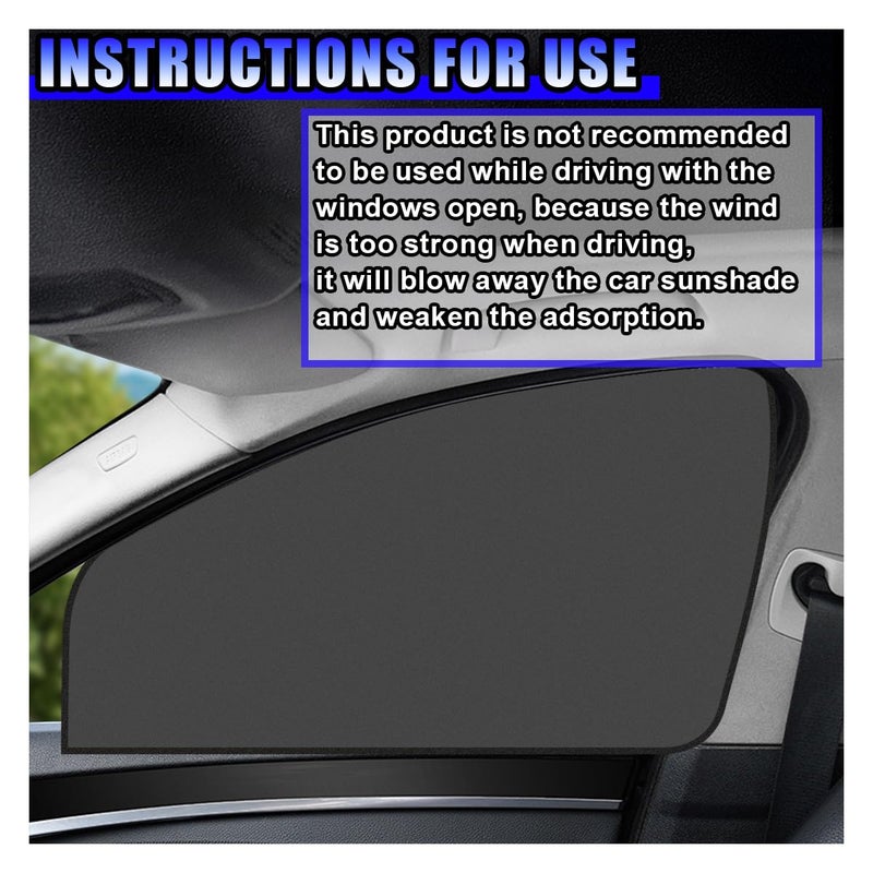 UHANBUT Magnetic Car Front & Rear Window Sun Shade, Full Blackout Auto Side Window Covers, UV Rays Protector Windshield Privacy Curtain, Sun Heat Blocker Auto Interior Accessory for SUV, Truck (4PCS) - Image 3