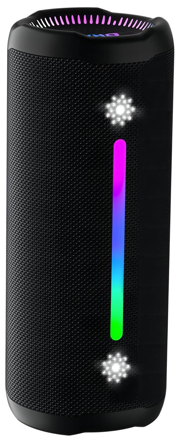 OHAYO Bluetooth Speaker Wireless Loud Stereo Sound IPX7 Waterproof Outdoor Portable 25W Super Bass Speakers for Home Party Beach with 24H Playtime Colorful Lights BT 53 TWS Pairing Birthday Gift Black - Image 2
