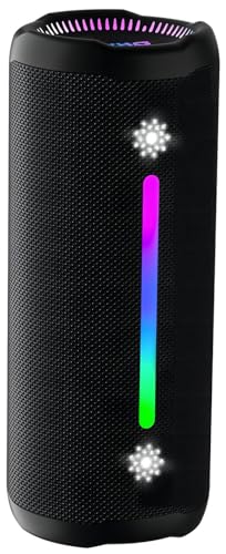 OHAYO Bluetooth Speaker Wireless Loud Stereo Sound IPX7 Waterproof Outdoor Portable 25W Super Bass Speakers for Home Party Beach with 24H Playtime Colorful Lights BT 53 TWS Pairing Birthday Gift Black - Image 1