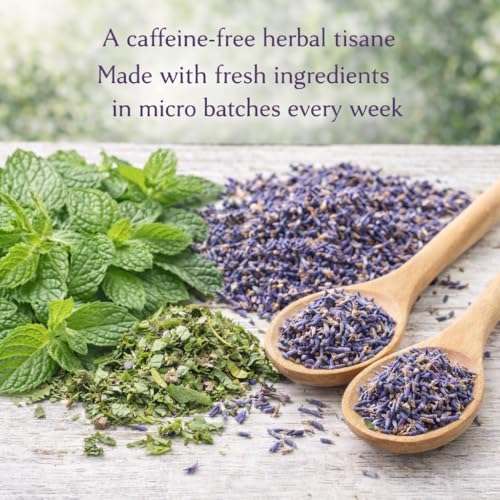 SAN-CHA Sancha Tea Boutique, Lavender Tea, Caffeine Free Herbal Tisane, 25 Pyramid Bags, Naturally Calming & Relaxing, Floral Herbal Infusion - Image 3