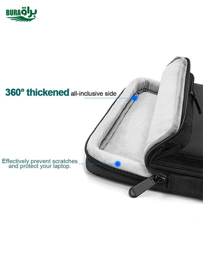 BURAQ Nylon Waterproof Laptop Handbag Bag for 15-15.6 inch Laptops with Trunk Trolley Strap (Black) - Image 5