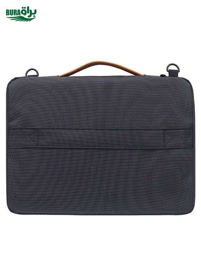 BURAQ Nylon Waterproof Laptop Handbag Bag for 15-15.6 inch Laptops with Trunk Trolley Strap (Black) - Image 3