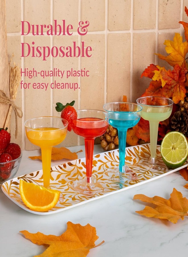 Prestee 3 Pack Gold Plastic Serving Trays for Party - 13 x 9 Inch Elegant Serving Platters for Food, Desserts, and Appetizers - Durable, Disposable Trays for Weddings, Holidays, Buffets, and Events - Image 4