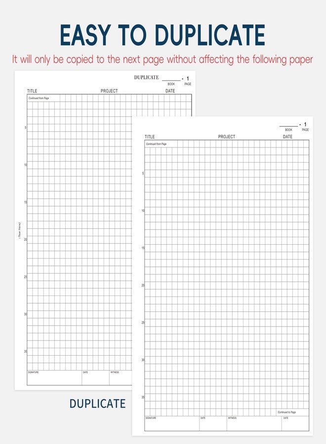 Yeplan Carbonless Lab Notebook - 8.5" x 11" Chemistry Notebook with 50 Sets of Pages, Science Grid Paper, Protective Translucent Cover & Wire-O Binding, for Students/Researchers - Image 4