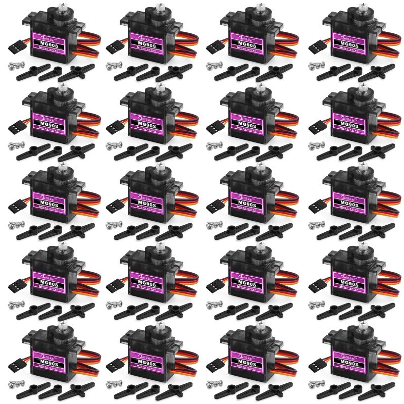 Beffkkip 20 Pack Mg90s Servo Motor 9g Micro Servos Kits Metal Gear for DIY Smart Robot Toys RC Toy Car Model Helicopter RC Boat - Image 3