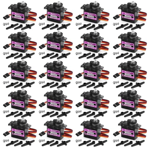 Beffkkip 20 Pack Mg90s Servo Motor 9g Micro Servos Kits Metal Gear for DIY Smart Robot Toys RC Toy Car Model Helicopter RC Boat - Image 1