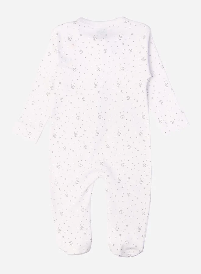 Babies Basic Star & Moon Print Long Sleeves Sleepsuit by Styli